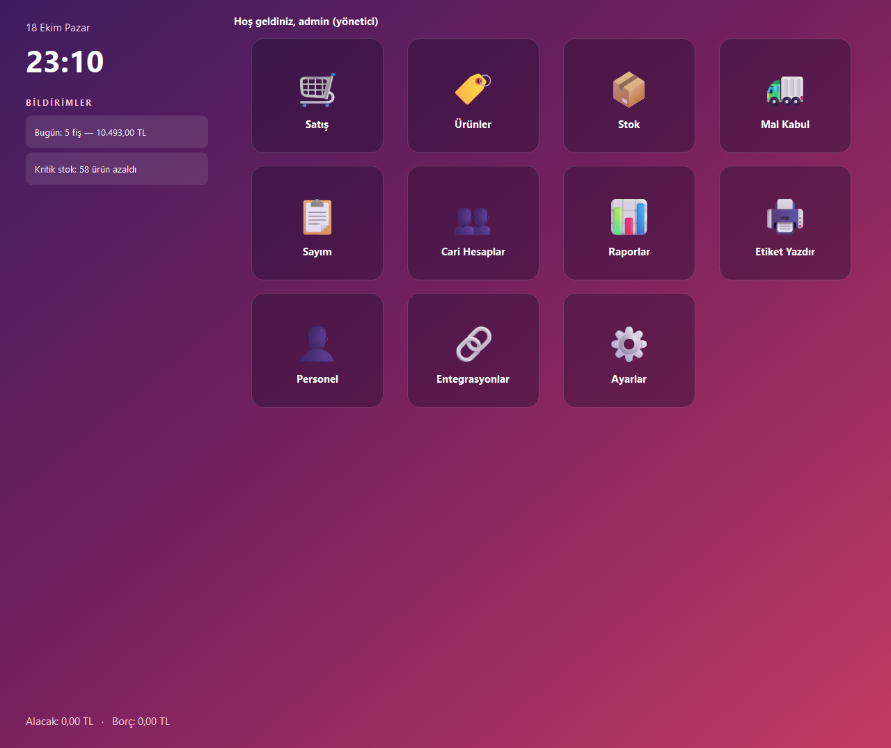 Ana sayfa — dashboard